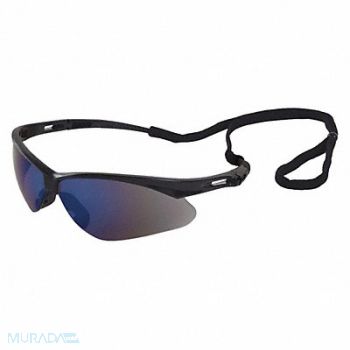 ERB SAFETY Safety Glasses Black Frame Blue Mirror, 59ZG27