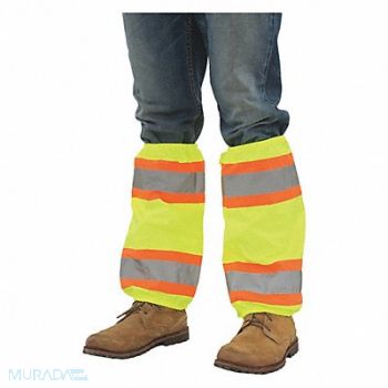 ERB SAFETY Leg Gaiters Contrasting Trim Hi-Viz Lime, 59ZG83
