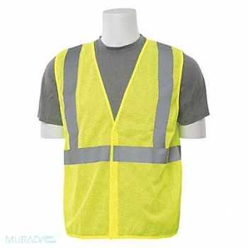 ERB SAFETY Safety Vest Economy Hi-Viz Lime 3XL, 59ZM10