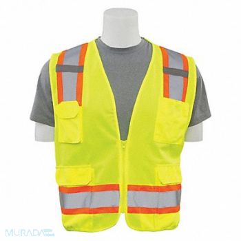 ERB SAFETY Safety Vest ANSI Hi-Viz Lime M, 59ZN76