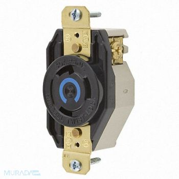 HUBBELL Locking Receptacle Industrial 30 Black, 5A086