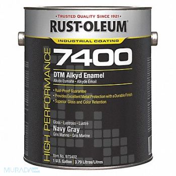 RUST-OLEUM H7153 7400 Alkyd Enamel Navy Gray 1 gal., 5A266