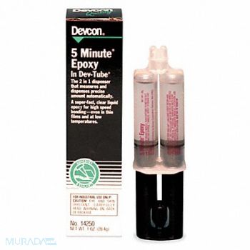 DEVCON Epoxy Adhesive Syringe 1 1 Mix Ratio, 5A462