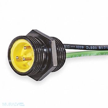 BRAD HARRISON External Thread Receptacle 3 Male 16 AWG, 5AA56