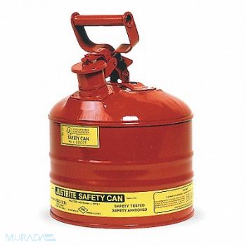JUSTRITE Type I Safety Can 2.5 gal Red 11-1/2In H, 6AG08
