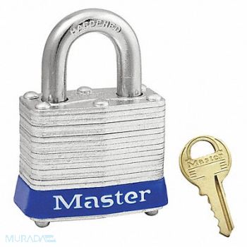 MASTER LOCK F0076 Lockout Padlock KA Blue 1-1/4 H, 9MAE7
