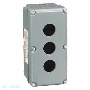 SCHNEIDER ELECTRIC Pushbutton Enclosure 30mm 3 Holes Al, 5B476