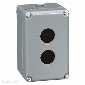 SCHNEIDER ELECTRIC Pushbutton Enclosure 30mm 2 Holes Al, 5B477