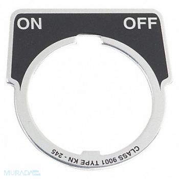 SCHNEIDER ELECTRIC Legend Plate On/Off White/Black, 5B527