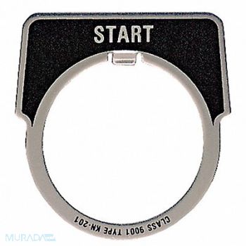 SCHNEIDER ELECTRIC Legend Plate Start White/Black, 5B531