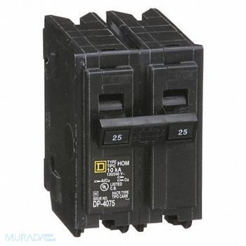 SQUARE D Circuit Breaker 25A Plug In 120/240V 2P, 5B684