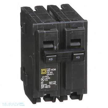 SQUARE D Circuit Breaker 45A Plug In 120/240V 2P, 5B686