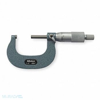 MITUTOYO Micrometer 1-2 In 0.0001 Ratchet, 5C689