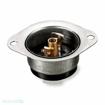 HUBBELL Mdg Flg LckInl 15 A Black ML-2P SS, 5C798