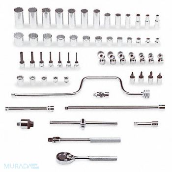 PROTO Socket Wrench Set SAE 3/8 in Dr 58 pc, 5C860