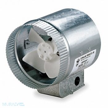TJERNLUND Steel 6 D 6.5 H 6 W Inline Duct Fan, 5C963