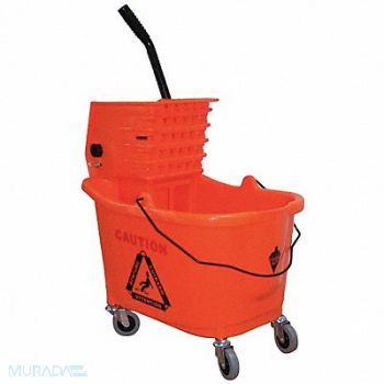 TOUGH GUY D8082 Mop Bucket and Wringer Orange 8 3/4 gal, 5CJJ0
