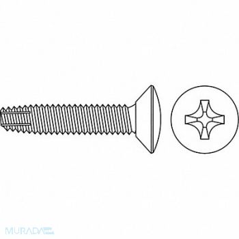 GRAINGER APPROVED Thread Form Scrw Flat 1 27/32 L PK1600, 5CUW0