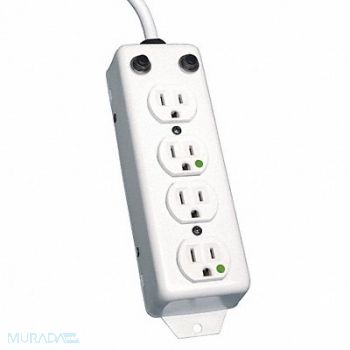 TRIPP LITE Outlet Strip 4 Outlet 15A 8-21/32 L Wht, 5DLJ2