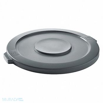 TOUGH GUY D5923 Trash Can Top Flat Snap-On Closure Gray, 5DMW9