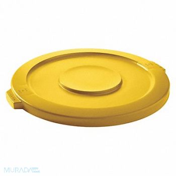 TOUGH GUY D5923 Trash Can Top Flat Snap-On Closure Ylw, 5DMX2