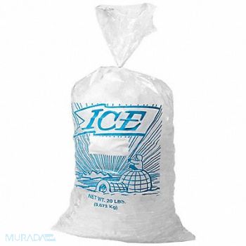 GRAINGER APPROVED Printed Ice Bags 5 lb 18 in PK1000, 5DTW0
