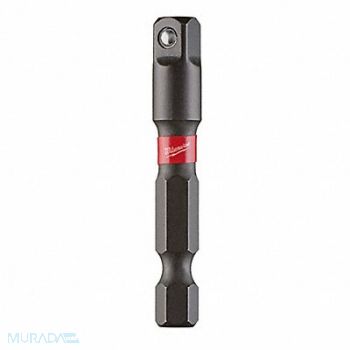 MILWAUKEE Impct Skt Adpt Steel Blk Oxd 1/4 in, 5ECA8