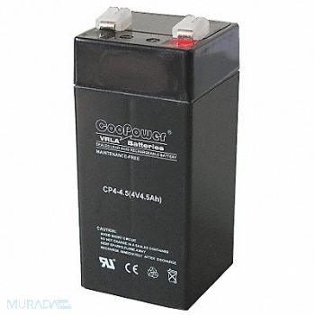 GRAINGER APPROVED Sealed Lead Acid Battery 4VDC 4.5Ah, 5EFE7