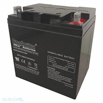 GRAINGER APPROVED Sealed Lead Acid Battery 12VDC 28Ah, 5EFG1