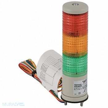 SCHNEIDER ELECTRIC Tower Light 40mm Steady 0.08A Red Org Gr, 5FTK8