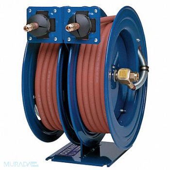COXREELS Dual Hose Reel Spring 1/2 in MNPT 25 ft, 5FZW8