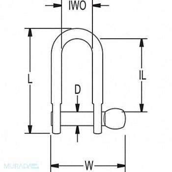 RONSTAN D Shackle Screw Pin 12125 lb., 5GAA5