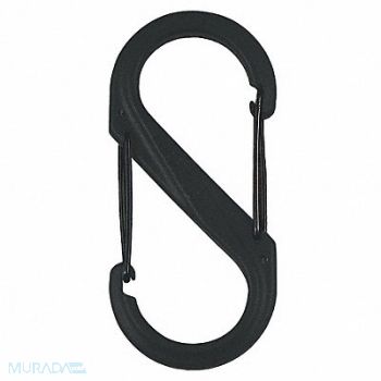 NITE IZE Carabiner Clip 3-1/2 in Plastic Black, 5GAL6