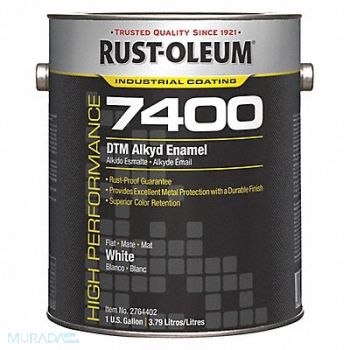 RUST-OLEUM H7153 7400 Alkyd Enamel Flat White 1 gal., 5H890