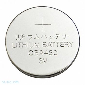 GRAINGER APPROVED Coin Battery Lithium 3VDC 2450, 5HXG6