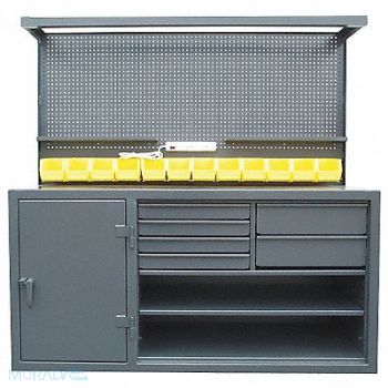 STRONG HOLD Cabinet Workbench Steel 72 W 30 D, 5HZR2
