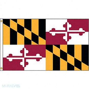 NYLGLO D3772 Maryland Flag 5x8 Ft Nylon, 5JFJ6