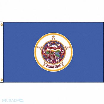 NYLGLO D3772 Minnesota Flag 5x8 Ft Nylon, 5JFK2
