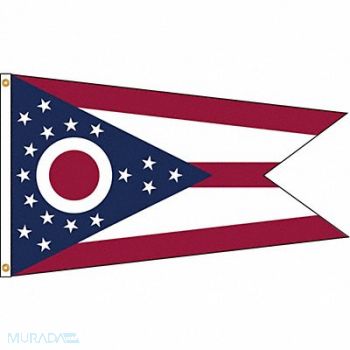 NYLGLO D3772 Ohio Flag 5x8 Ft Nylon, 5JFN6