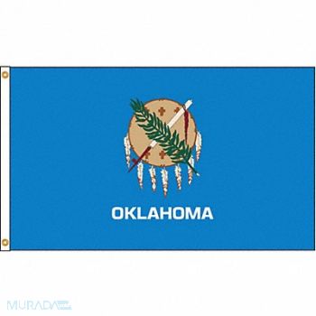NYLGLO D3772 Oklahoma Flag 5x8 Ft Nylon, 5JFN8