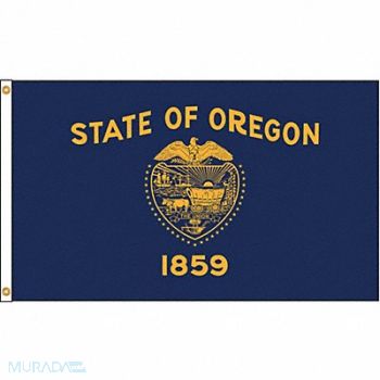 NYLGLO D3772 Oregon Flag 5x8 Ft Nylon, 5JFP0