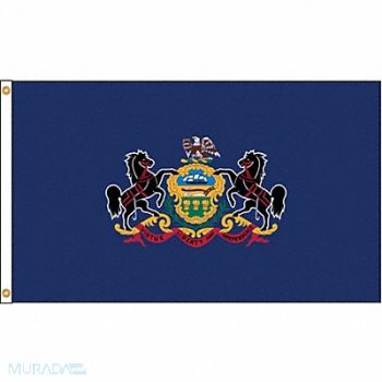 NYLGLO D3772 Pennsylvania Flag 5x8 Ft Nylon, 5JFP2