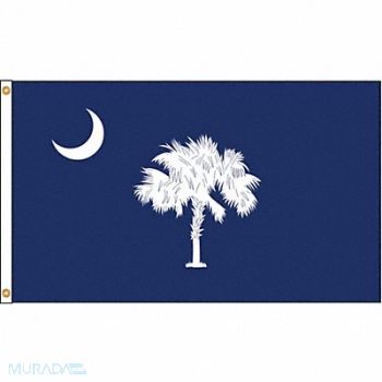 NYLGLO D3772 South Carolina Flag 5x8 Ft Nylon, 5JFP6