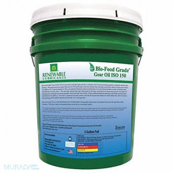 RENEWABLE LUBRICANTS Gear Oil Biobased ISO 150 5 Gal NSF H1, 5JGG8