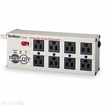 TRIPP LITE Surge Protector Strip 8 Outlet Gray, 5JK06