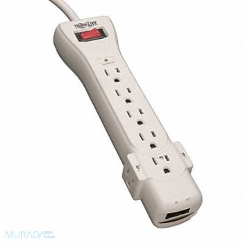 TRIPP LITE Datacom Surge Protector 7 Outlet Gry, 5JK41