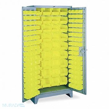 LYON Bin Cabinet 82 x36 x21 DvGry 136YlwBns, 5JL49