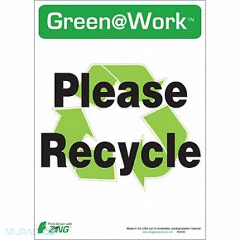 ZING Please Recycle Adhsve Sign 7x10in PK5, 5JMX0