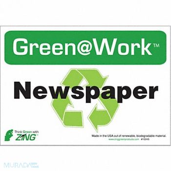 ZING Recycling Adhesive Sign 7x10in PK5, 5JMX7