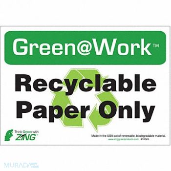 ZING Recycling Adhesive Sign 7x10in PK5, 5JMY3